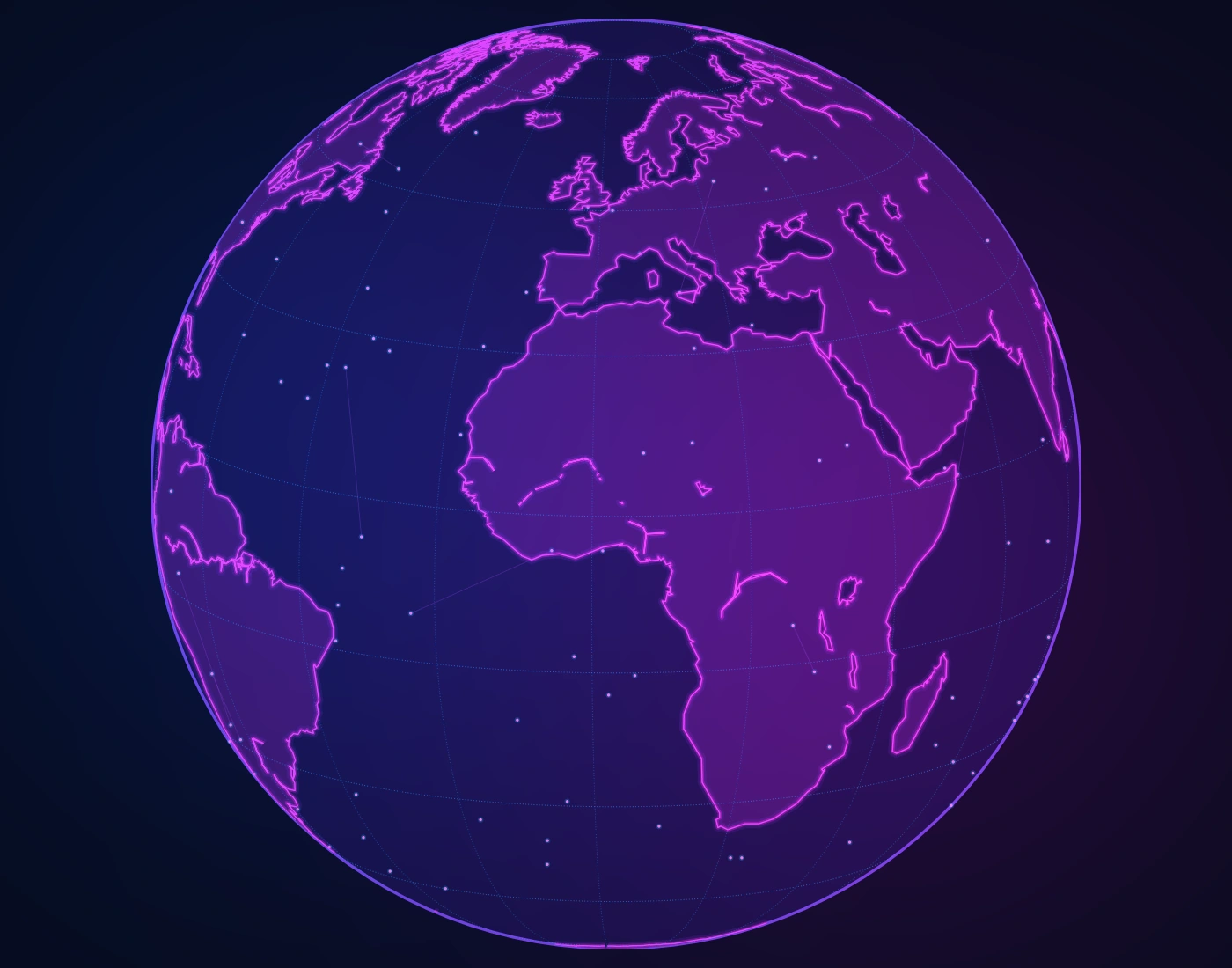 Colorful connected global network representing creative vision